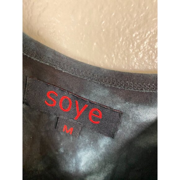 Soye Tie Dye Tank Top Size Medium Red Plaid Chain Accents Grunge Goth Punk Emo - Picture 3 of 16